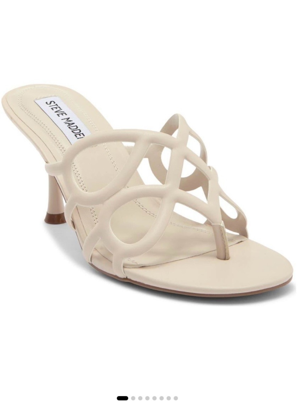 Steve Madden Caz Cream Open-Weave Thong Mule